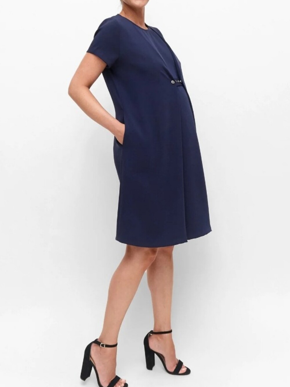 NWT Of Mercer Maternity Nursing Brookfield Blue Dress Professional Workwear Sz S